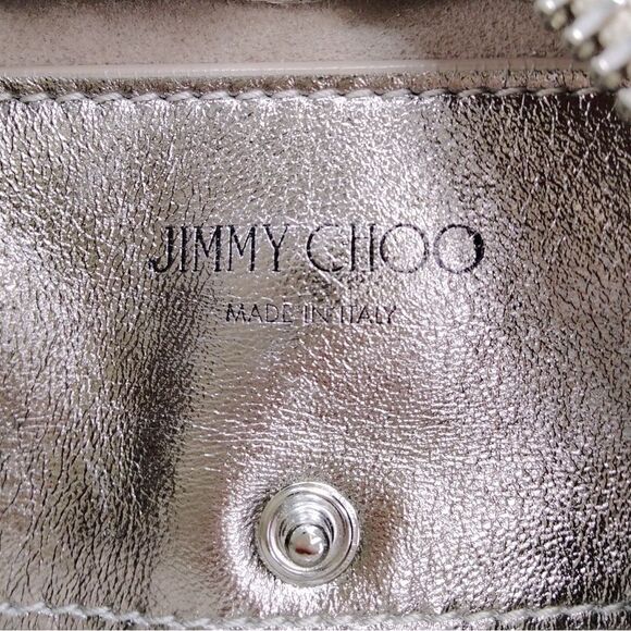 Auth Jimmy Choo Metallic Distressed Gold Leather Raven Shoulder Hobo Bag - Picture 7 of 8